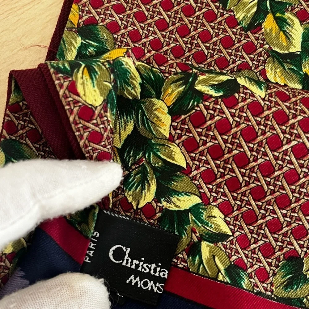Rare Christian Dior Long Scarf Silk Twill and Wool Collectible EUC Late 1980s-90